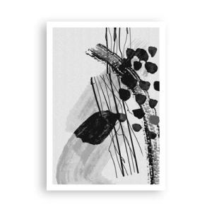 Póster - Abstracción orgánica en blanco y negro - 70x100 cm