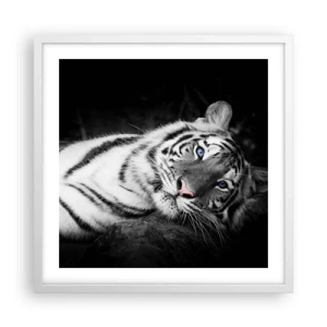 Póster en marco blanco - Salvaje y tranquilo - 50x50 cm