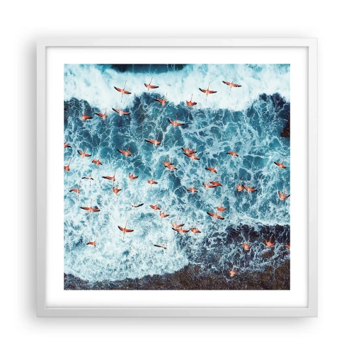 Póster en marco blanco - Un desfile marítimo - 50x50 cm