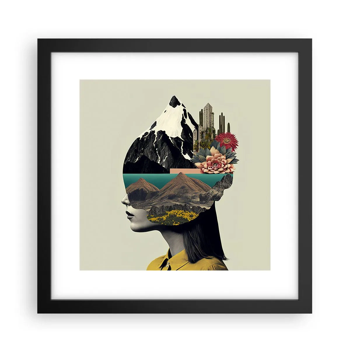 Póster en marco negro - La mujer, siempre un misterio - 30x30 cm