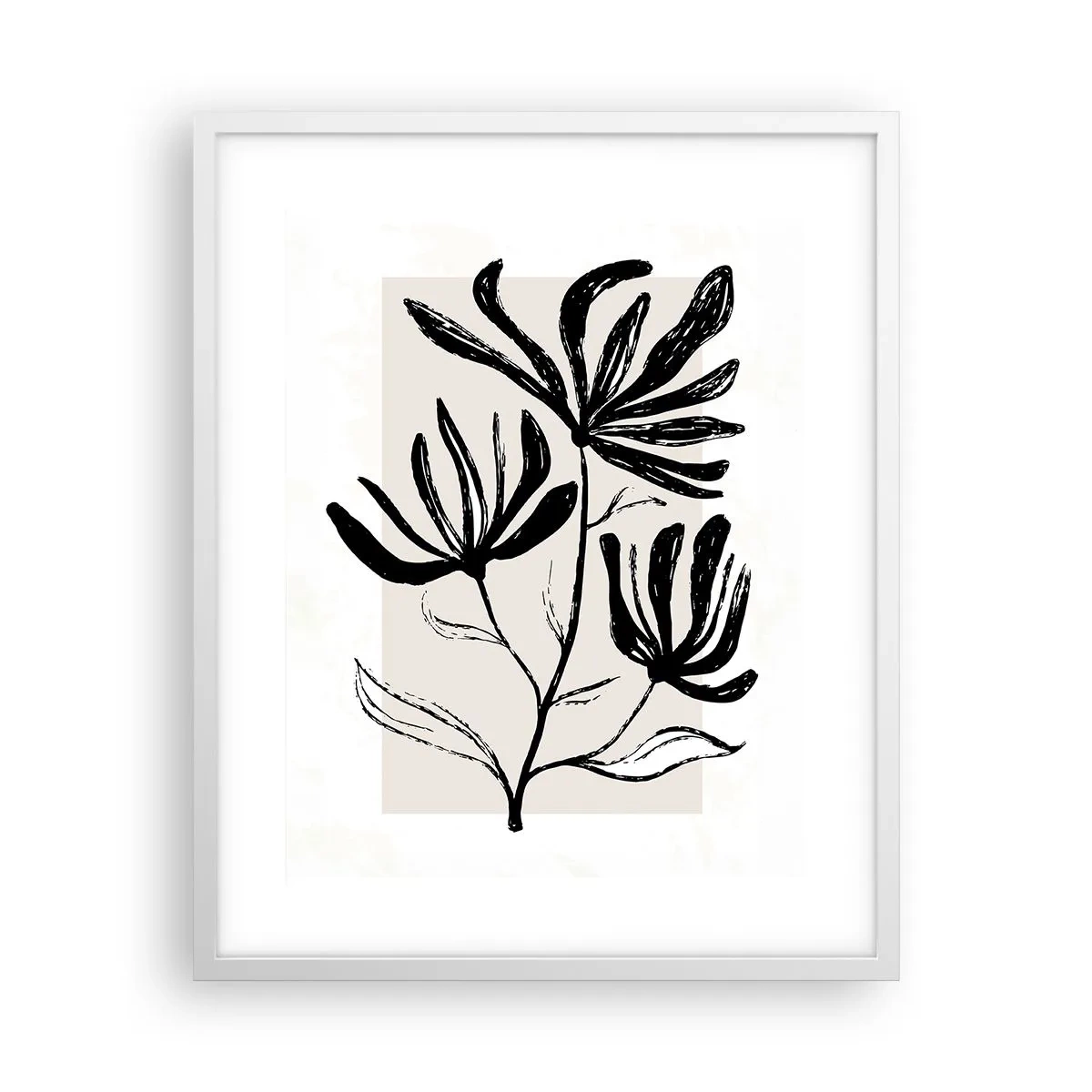 Póster en marco blanco - Esbozo para un herbario - 40x50 cm