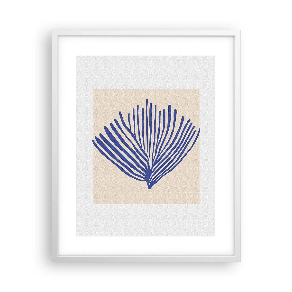 Póster en marco blanco - Abanico azul - 40x50 cm