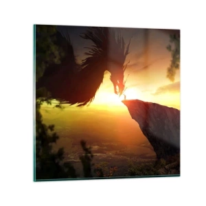 Cuadro sobre vidrio - Impresiones sobre Vidrio - Cazador de dragones - 40x40 cm