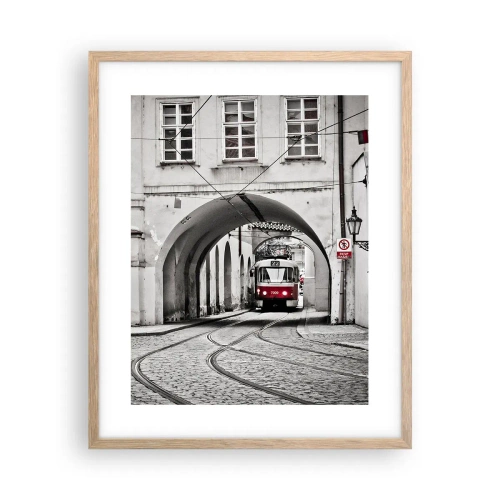 Póster en marco roble claro - A través del laberinto urbano - 40x50 cm