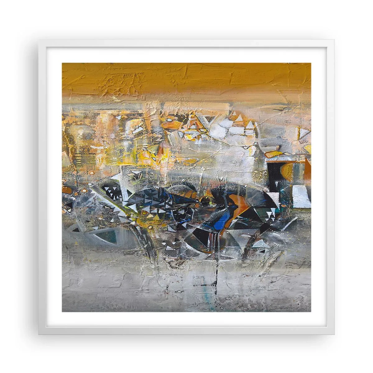 Póster en marco blanco - Todo se pondrá en su sitio - 60x60 cm