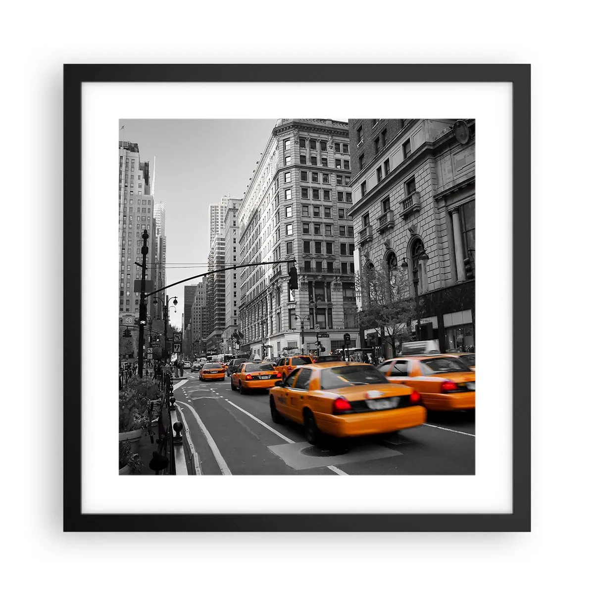 Póster en marco negro - Los soles de la gran ciudad - 40x40 cm