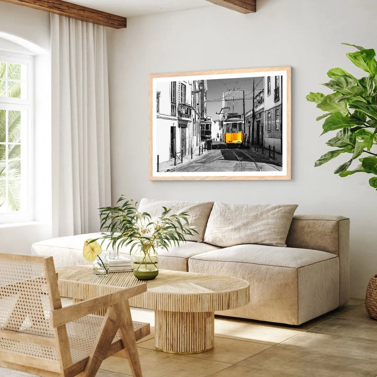 Póster en marco roble claro - Espíritu de Lisboa - 70x50 cm