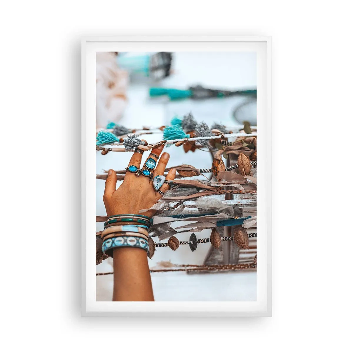 Póster en marco blanco - Tesoros locales - 61x91 cm