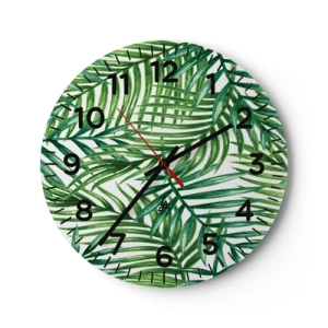 Reloj de pared - Reloj de vidrio - Bajo el verde - 40x40 cm
