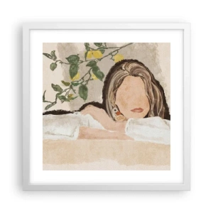 Póster en marco blanco - La belleza del sur - 40x40 cm