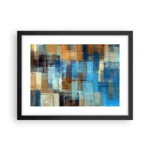 Póster en marco negro - A través del velo azul - 40x30 cm