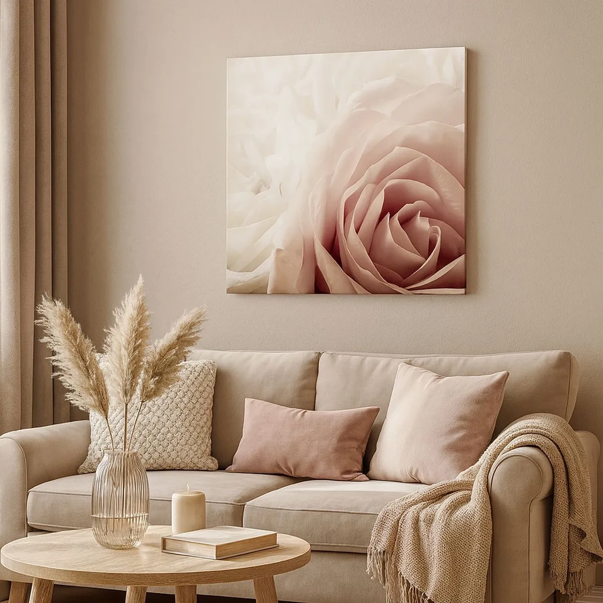 Cuadro sobre lienzo - Impresión de Imagen - En el corazón de una rosa - 30x30 cm