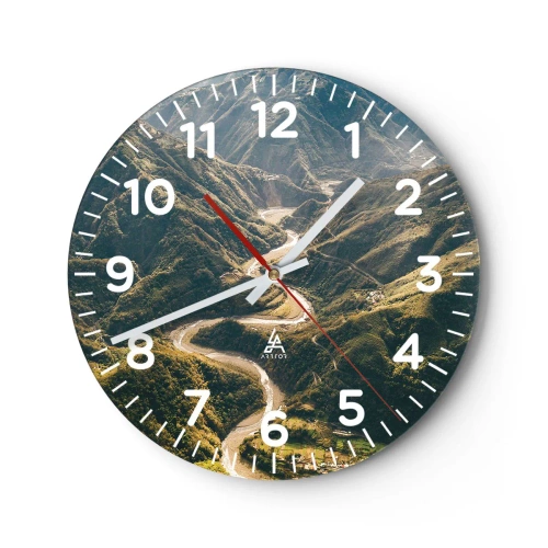 Reloj de pared - Reloj de vidrio - Directamente desde el corazón de las montañas - 30x30 cm