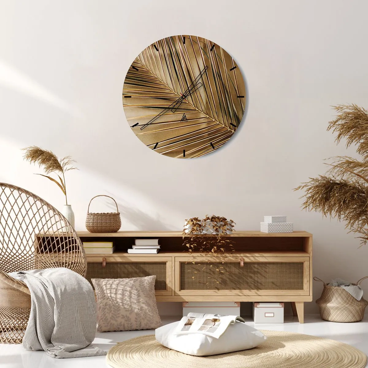 Reloj de pared - Reloj de vidrio - Una columnata natural - 40x40 cm