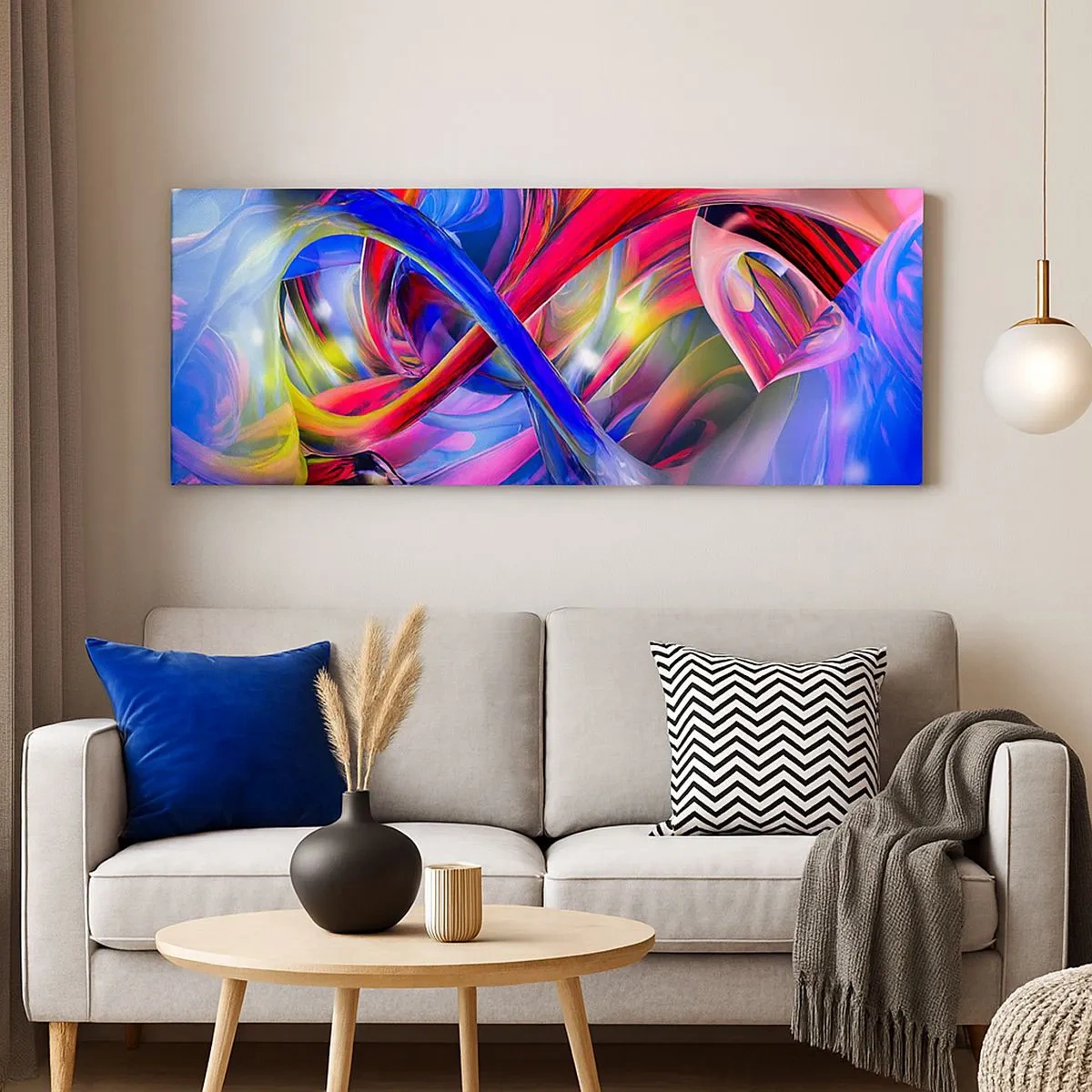 Cuadro sobre lienzo - Impresión de Imagen - Una danza de colores - 100x40 cm