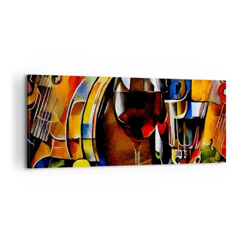Cuadro sobre lienzo - Impresión de Imagen - Y el mundo se vuelve más colorido - 100x40 cm