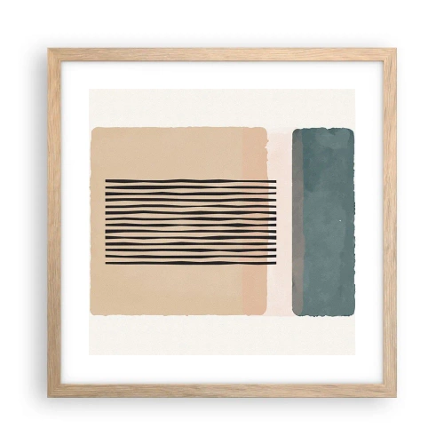 Póster en marco roble claro - Todo en orden - 40x40 cm