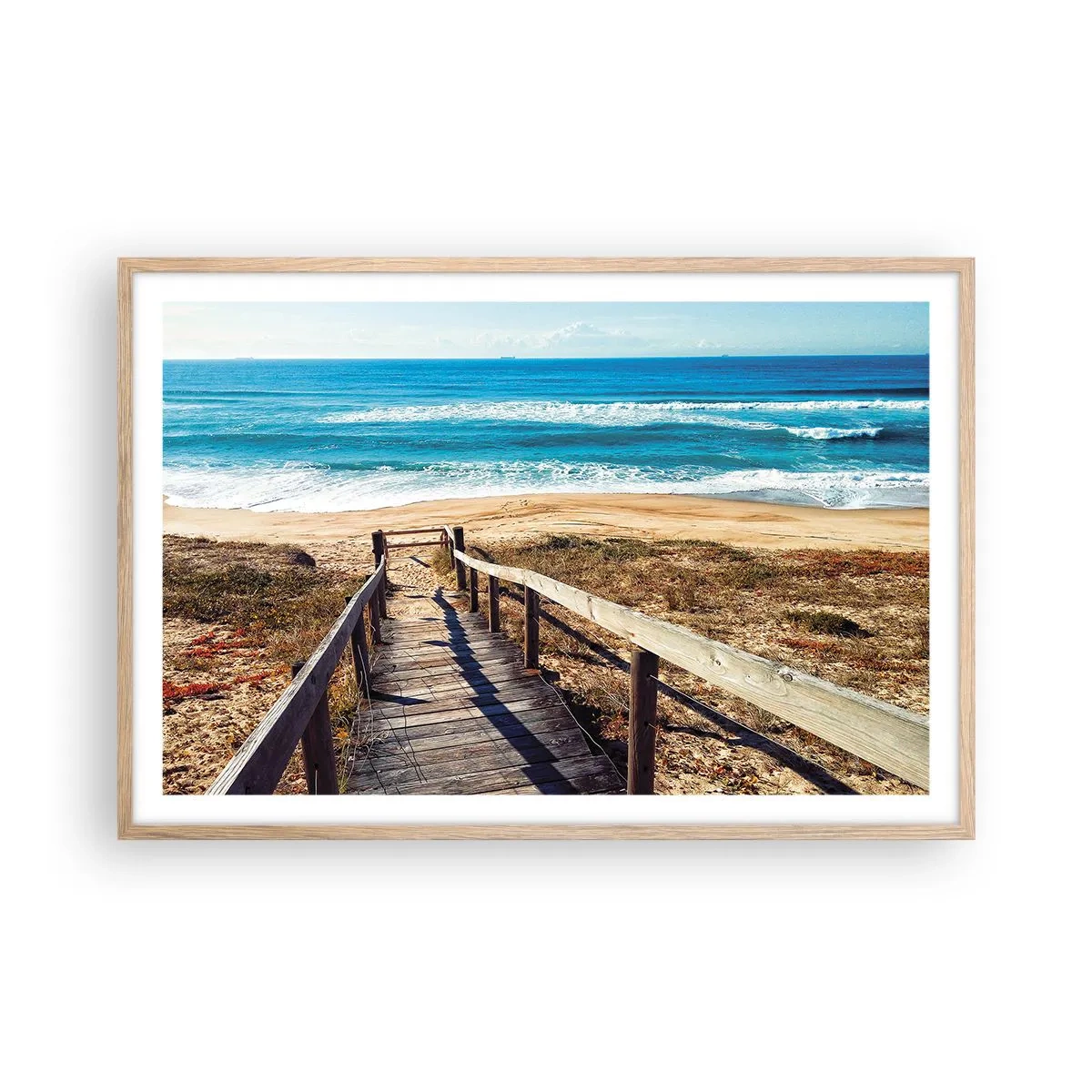 Póster en marco roble claro - ¡Corre! - 91x61 cm