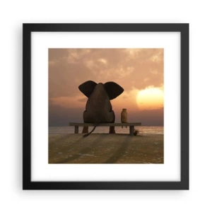 Póster en marco negro - Es bueno estar en silencio juntos - 30x30 cm