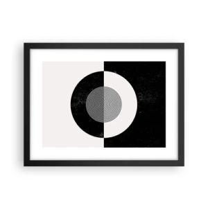 Póster en marco negro - Armonía en blanco y negro - 40x30 cm
