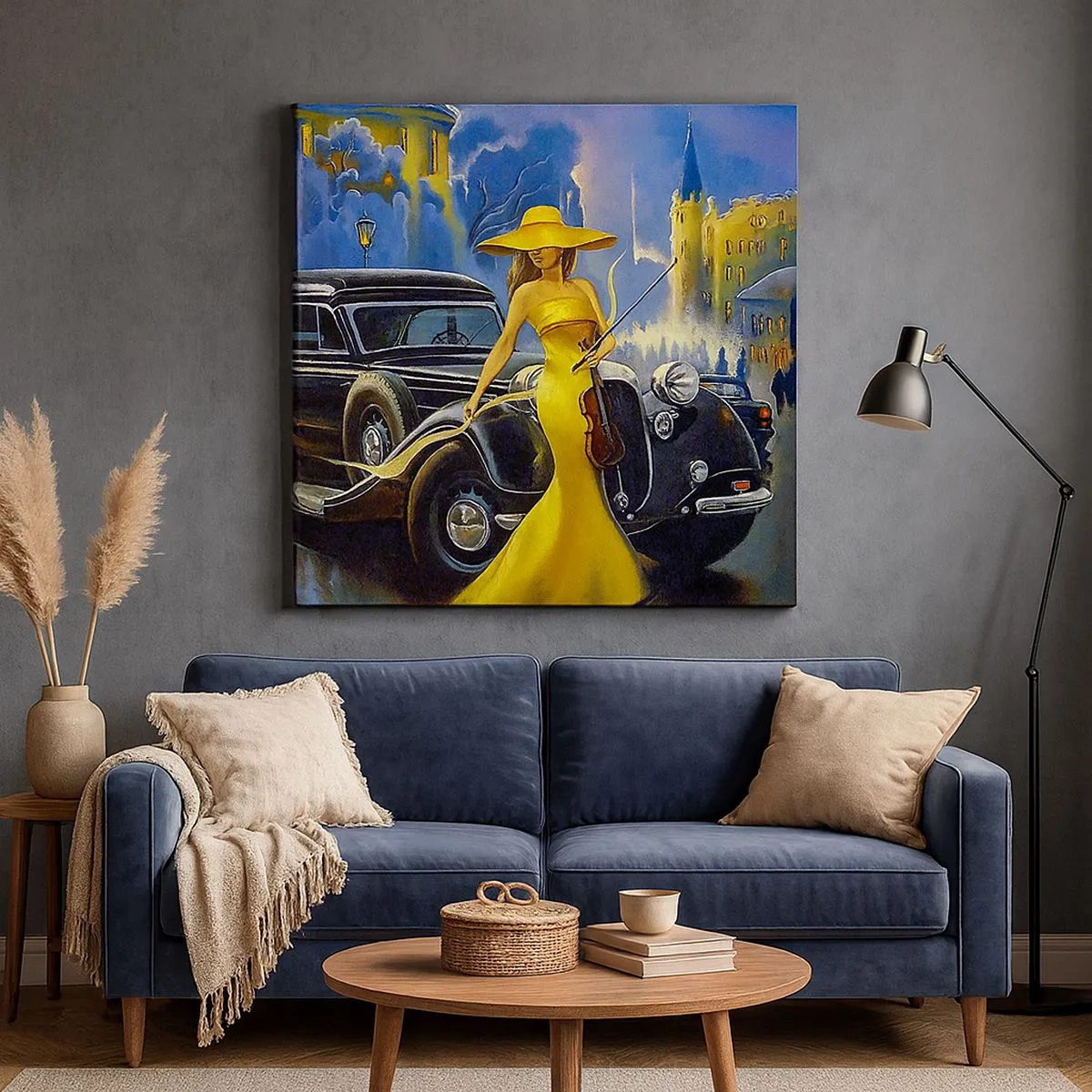 Cuadro sobre lienzo - Impresión de Imagen - Noche de violín y pasión - 30x30 cm