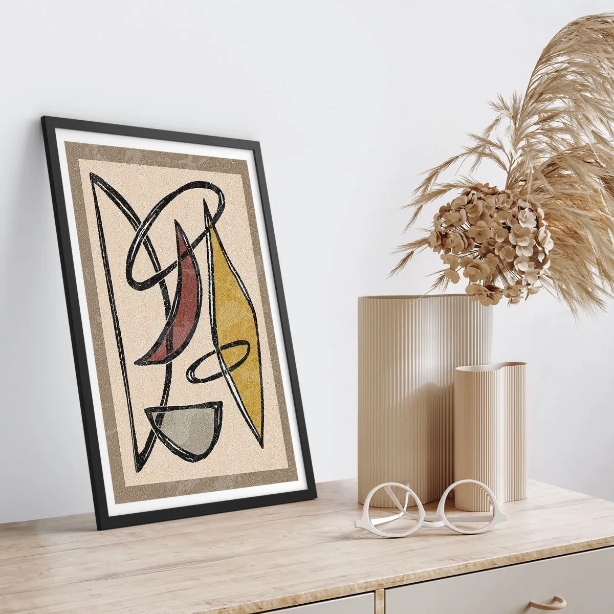 Póster en marco negro - Verticales y niveles - 30x40 cm