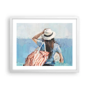 Póster en marco blanco - Bienvenida a tus vacaciones - 50x40 cm