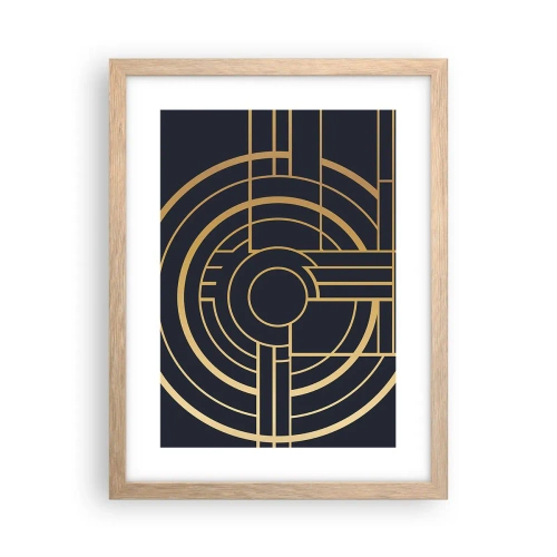 Póster en marco roble claro - Giro de los elementos - 30x40 cm