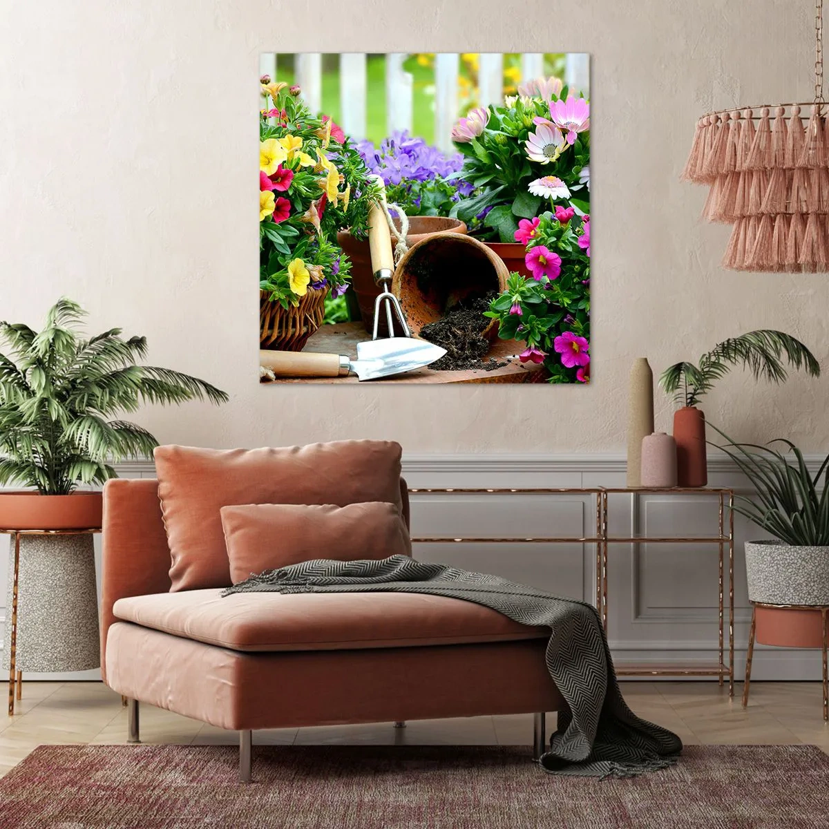 Cuadro sobre lienzo - Impresión de Imagen - El jardín de Sofía - 50x50 cm