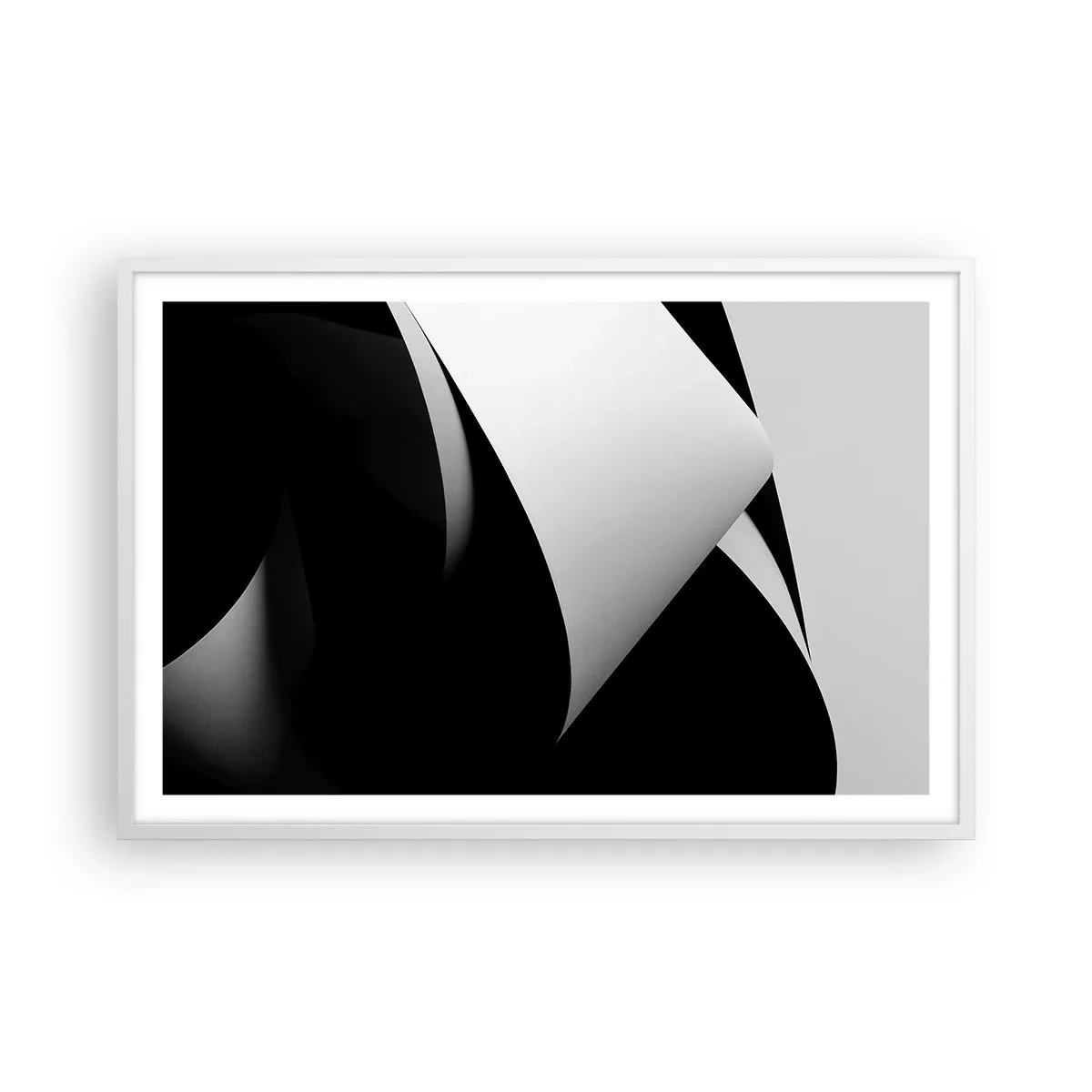 Póster en marco blanco - Planos de luz desde las profundidades de la sombra - 91x61 cm