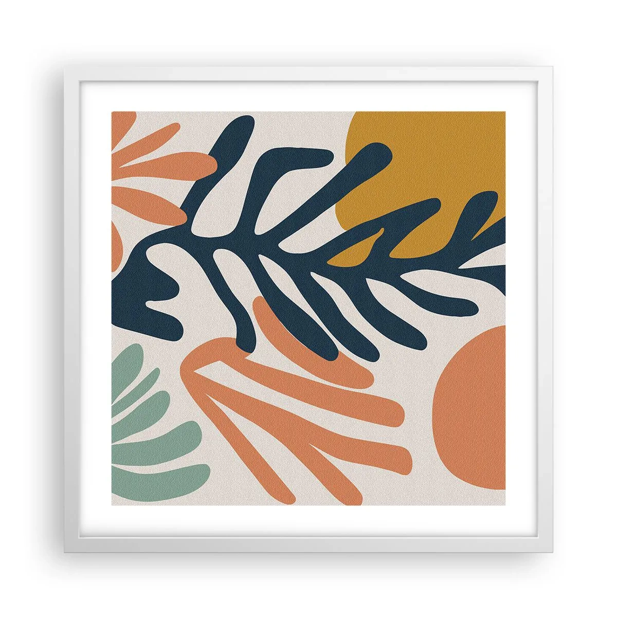 Póster en marco blanco - Mares de coral - 50x50 cm