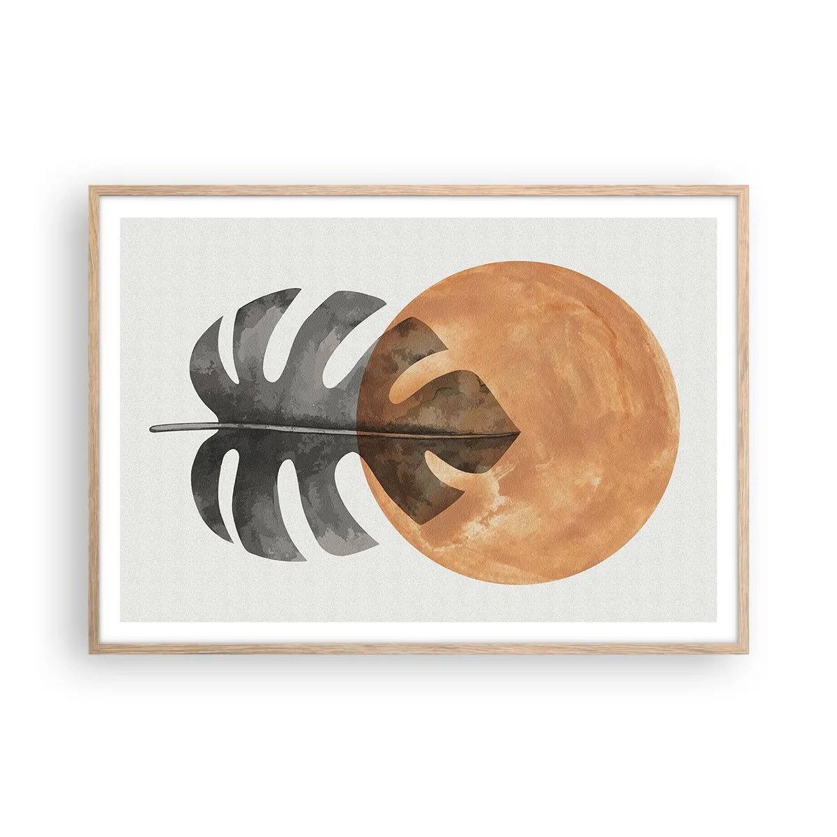 Póster en marco roble claro - Siempre el sol - 100x70 cm