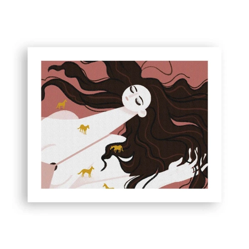 Póster - Sueño de caballos dorados - 50x40 cm