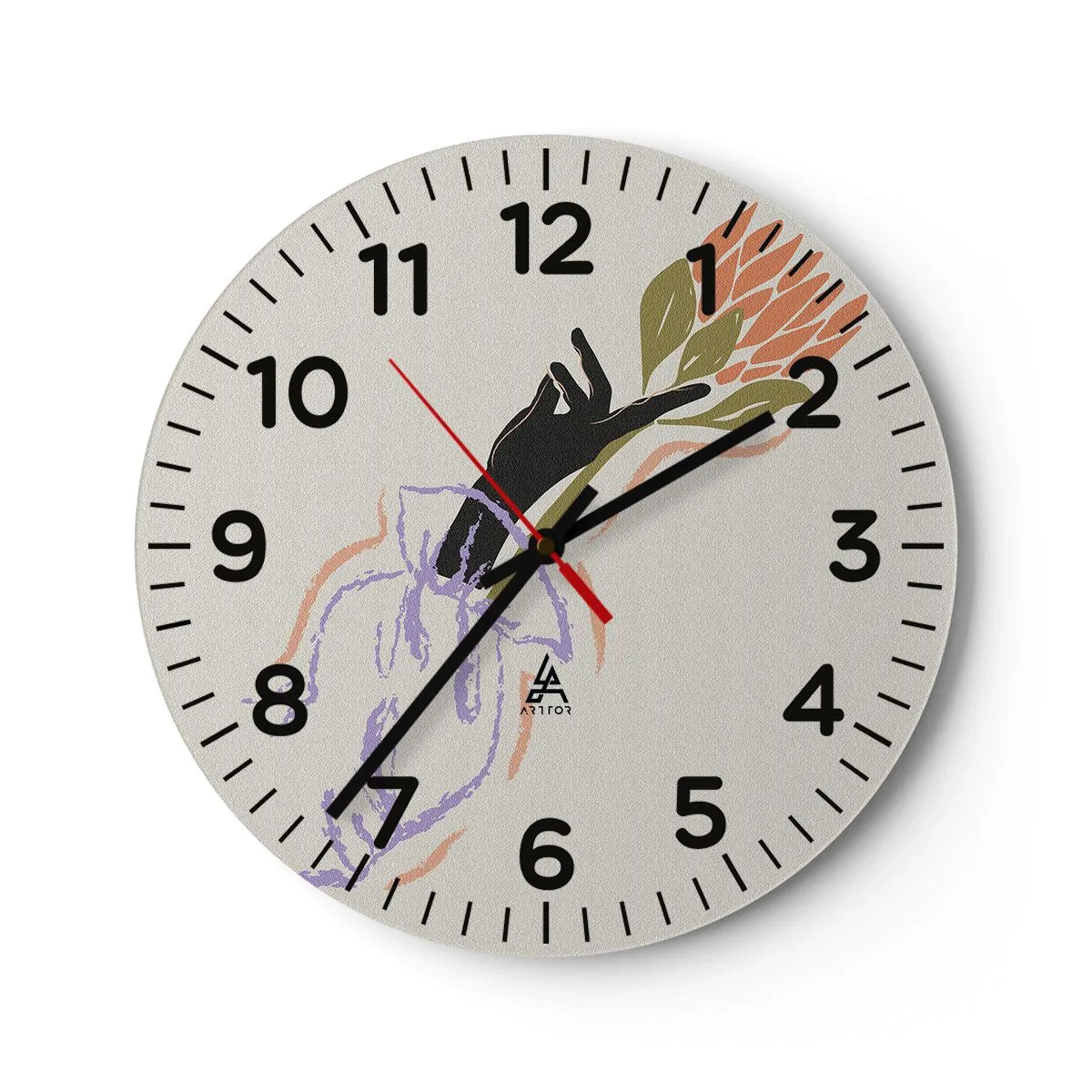 Reloj de pared - Reloj de vidrio - Un toque fraternal - 30x30 cm