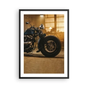 Póster en marco negro - Motocicleta en un taller con estilo - 50x70cm - Puedo hacer cualquier cosa - Decoración de pared moderna para salón y dormitorio ARTTOR