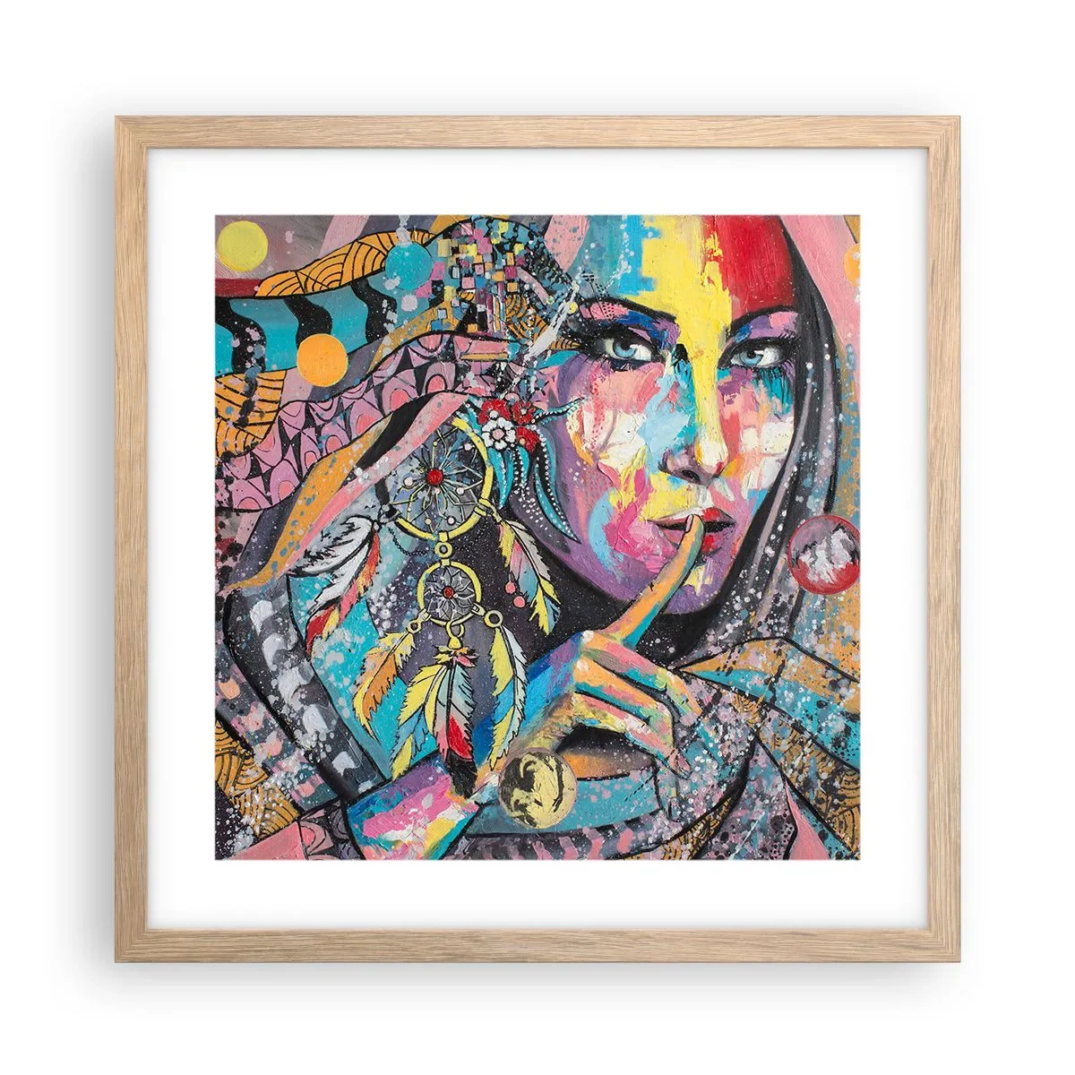 Póster en marco roble claro - Silencio hasta que entiendas - 40x40 cm