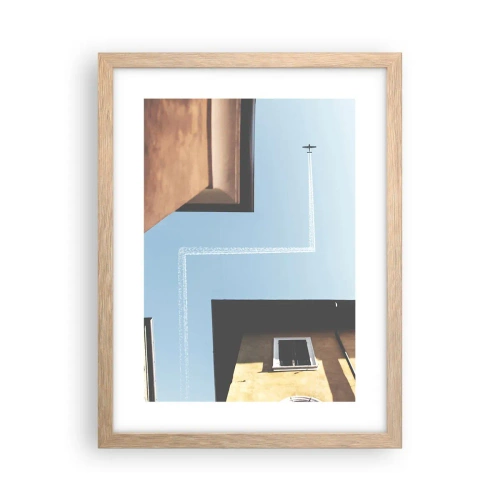 Póster en marco roble claro - Por encima del laberinto urbano - 30x40 cm