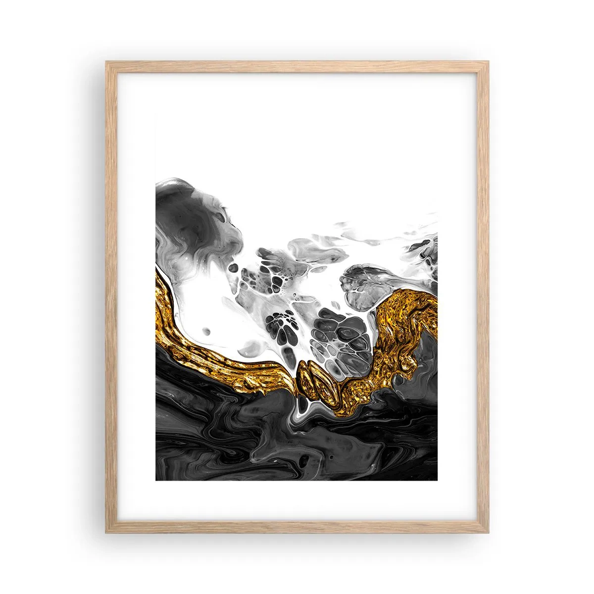 Póster en marco roble claro - Composición orgánica - 40x50 cm