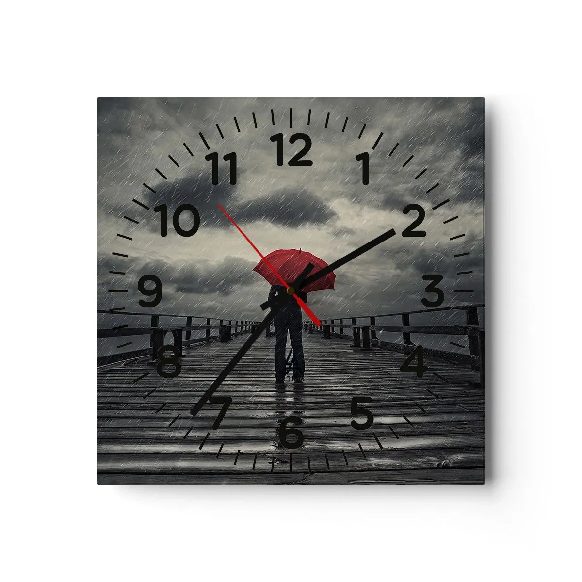 Reloj de pared - Reloj de vidrio - No importa que llueva - 40x40 cm