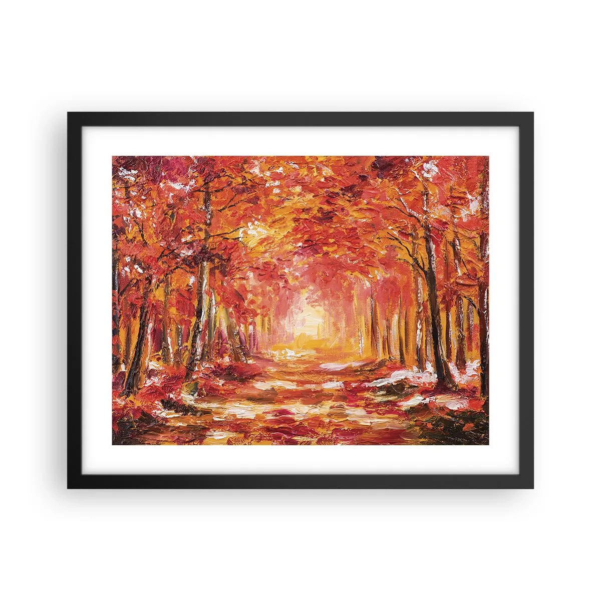 Póster en marco negro - Bosque de cobre - 50x40 cm