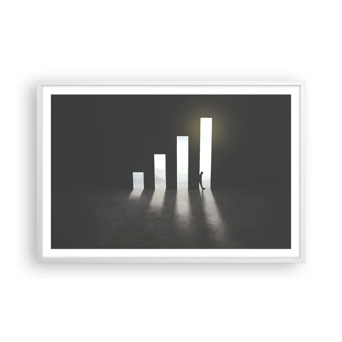 Póster en marco blanco - El camino del éxito - 91x61 cm