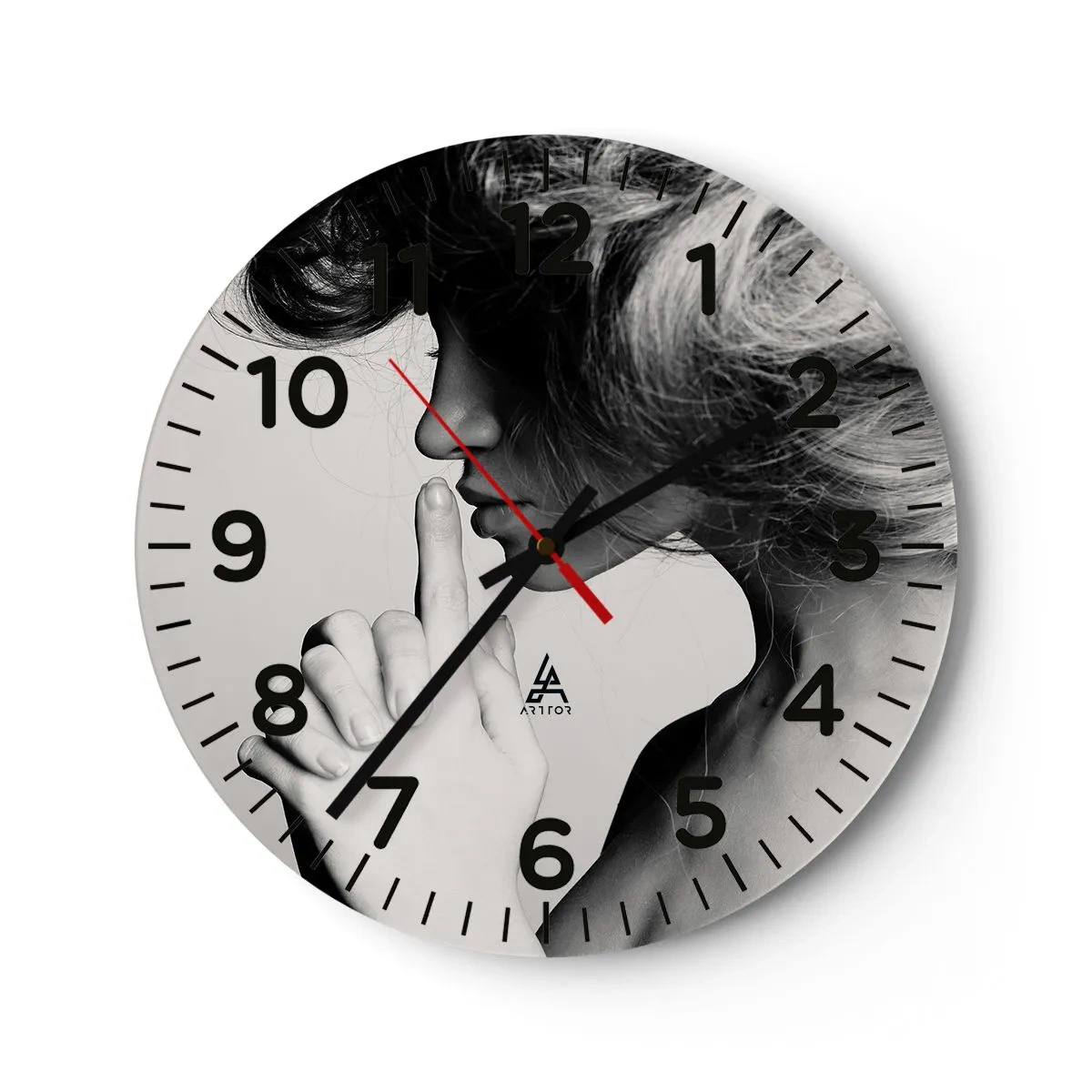 Reloj de pared - Reloj de vidrio - Escucharme a mí misma - 40x40 cm