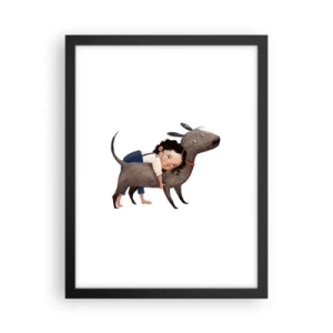 Póster en marco negro - Mejores amigos - 30x40 cm