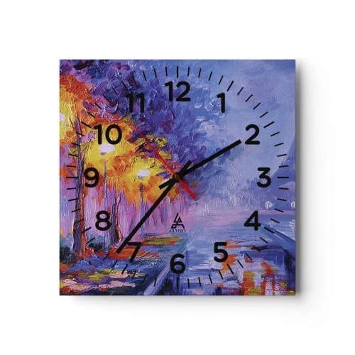 Reloj de pared - Reloj de vidrio - Un paseo de ensueño - 40x40 cm