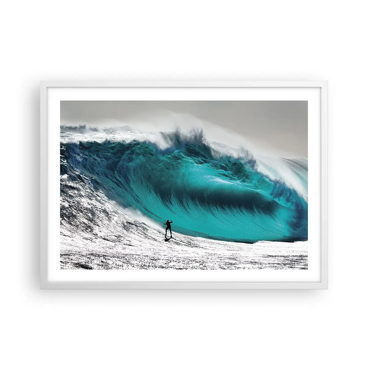 Póster en marco blanco - Reto aceptado - 70x50 cm