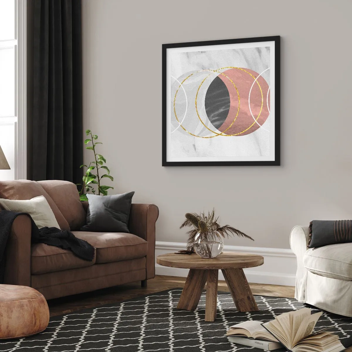 Póster en marco negro - Música de las esferas - 50x50 cm