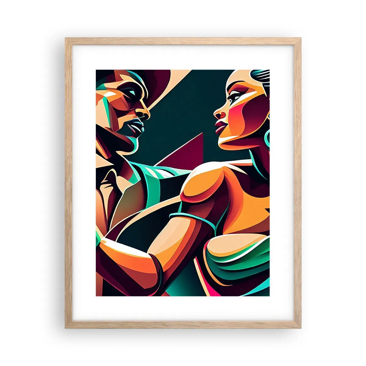 Póster en marco roble claro - Al ritmo del corazón - 40x50 cm