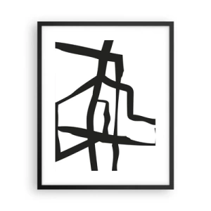 Póster en marco negro - Construcción en blanco y negro - 40x50 cm