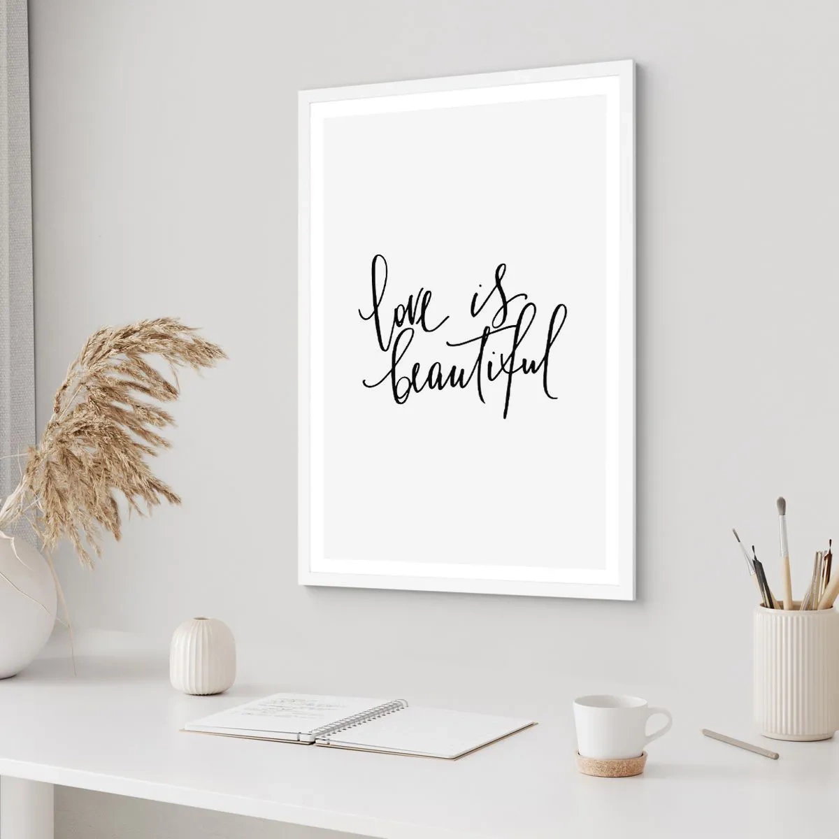 Póster en marco blanco - Leer y repetir - 61x91 cm