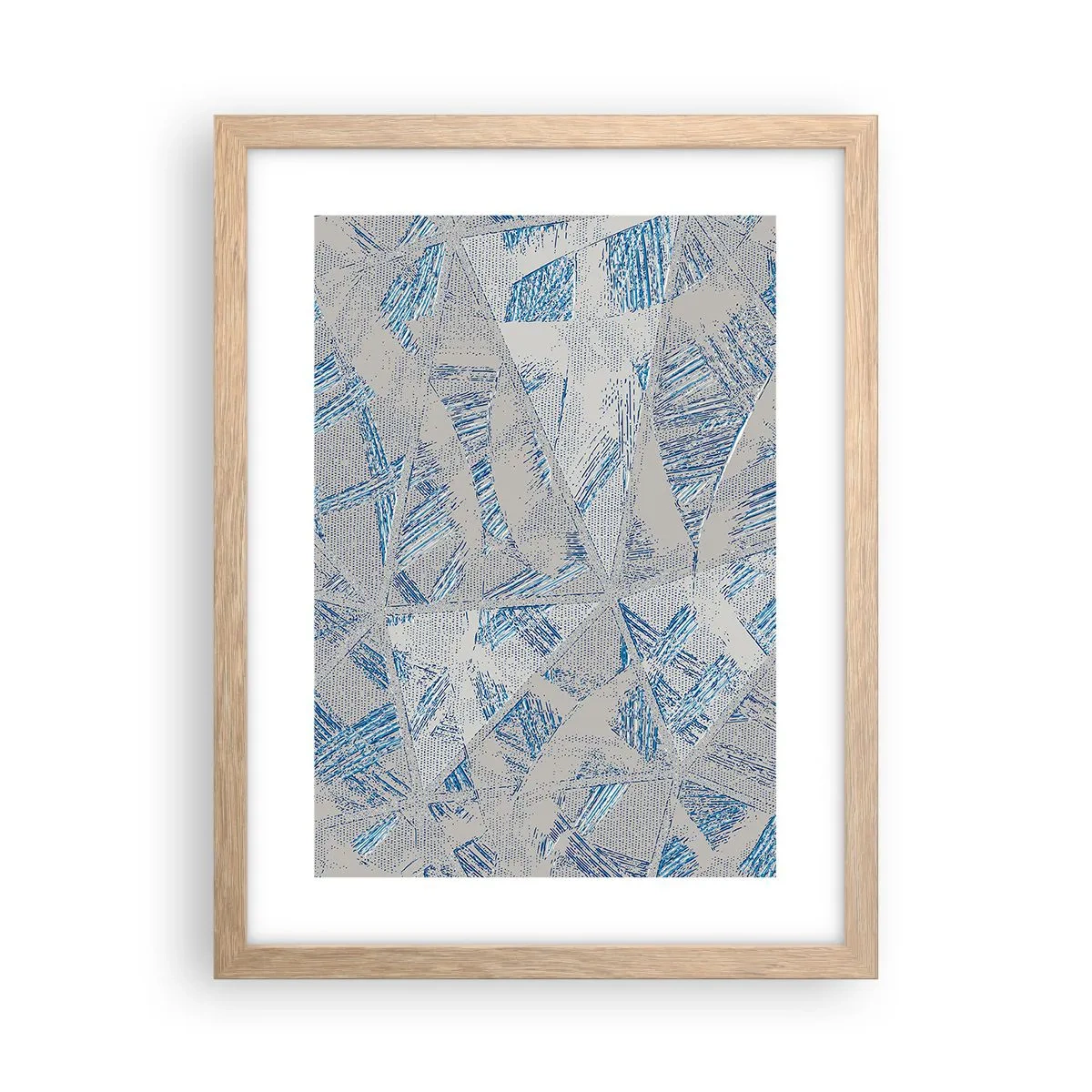 Póster en marco roble claro - En un laberinto gris azulado - 30x40 cm